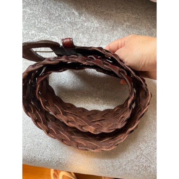 Brown bohemian leather belt - Picture 3 of 4